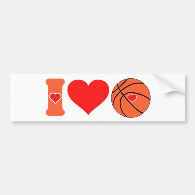 I Liebe Basketball Autoaufkleber (Vorne)