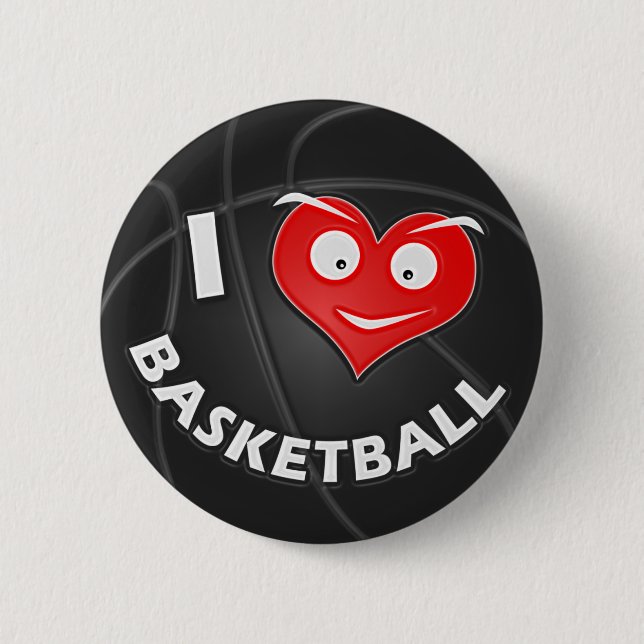I Liebe-Basketball Button (Vorderseite)