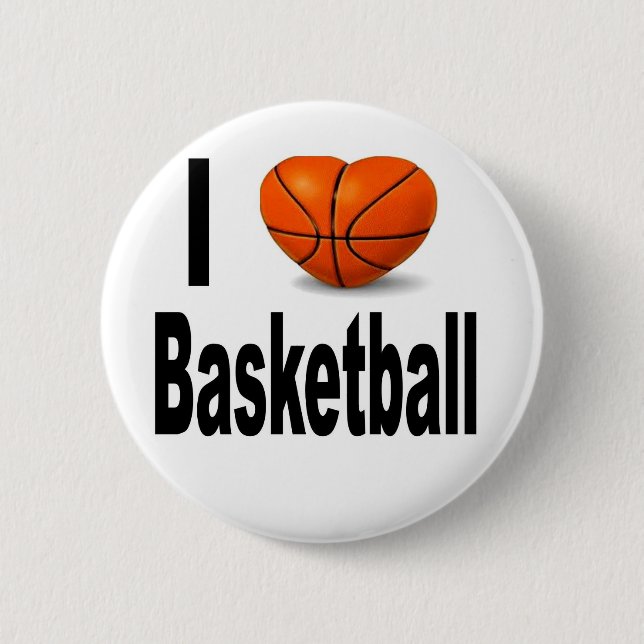 I Liebe-Basketball Button (Vorderseite)