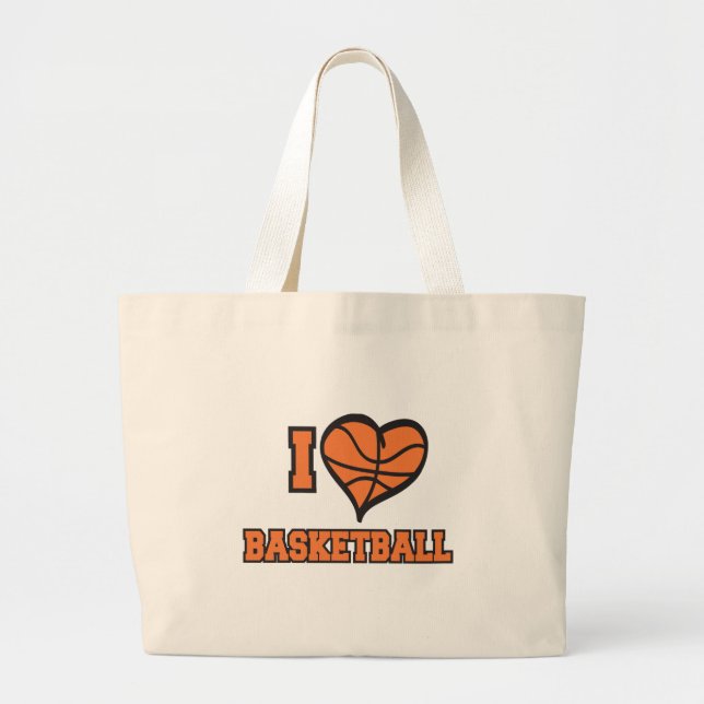 i Liebe Basketball Jumbo Stoffbeutel (Vorne)