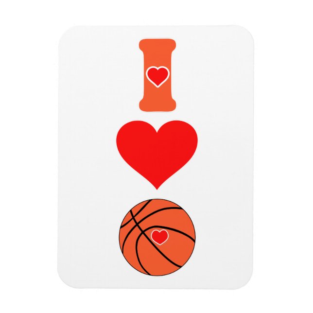 I Liebe Basketball Magnet (Vertikal)