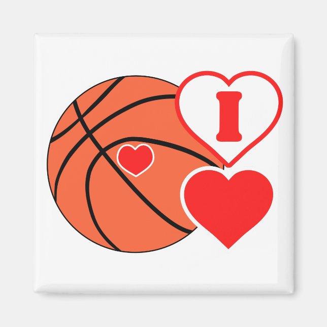 I Liebe Basketball Magnet (Vorne)