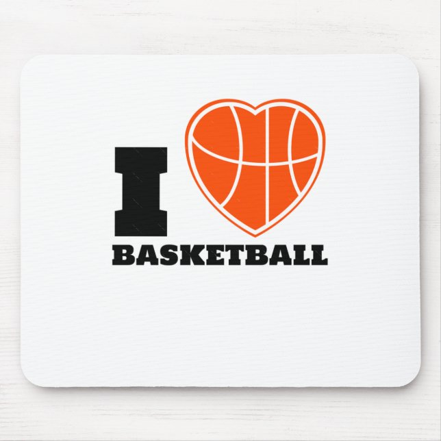 I Liebe Basketball Mousepad (Vorne)