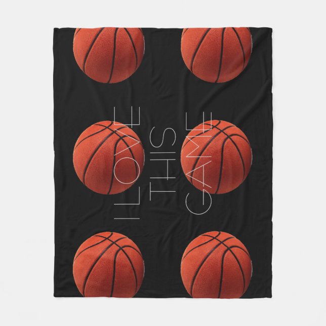 I Liebe Basketball Nah-up Fleecedecke (Vorderseite)