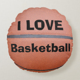 I Liebe Basketball Personalisierter Name Rundkisse Rundes Kissen