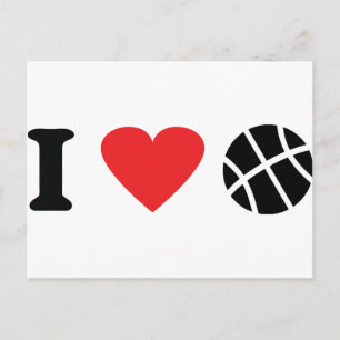 I Liebe Basketball Postkarte
