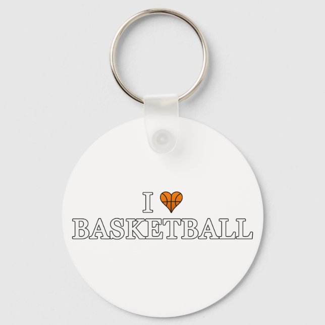 I Liebe Basketball Schlüsselanhänger (Vorderseite)