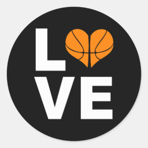 I Liebe Basketball Sports Athlete Spielgeschenk Runder Aufkleber