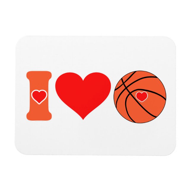 I Liebe Basketballmagnet Magnet (Horizontal)