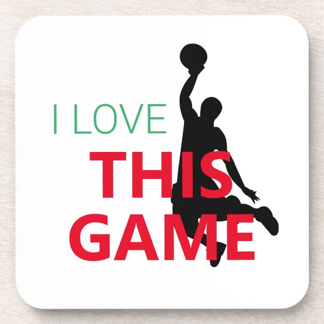 I Liebe Basketballspiel Getränkeuntersetzer (Vorderseite)