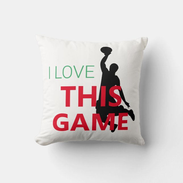 I Liebe Basketballspiel Kissen (Vorderseite)