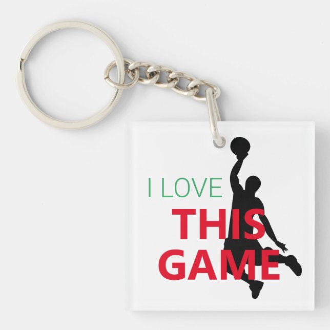 I Liebe Basketballspiel Schlüsselanhänger (Vorderseite)