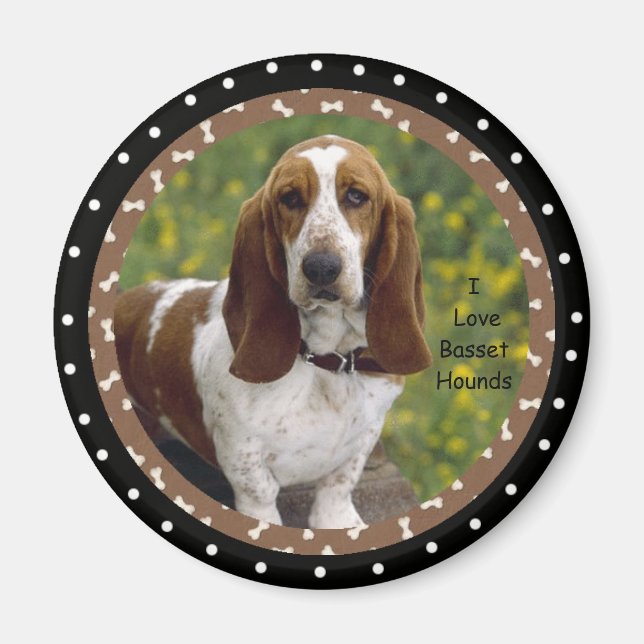 I Liebe Basset Hound Hunde Magnet (Vorne)