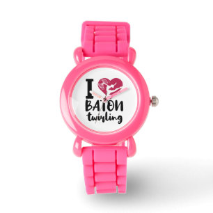 I Liebe Baton Twirling Armbanduhr