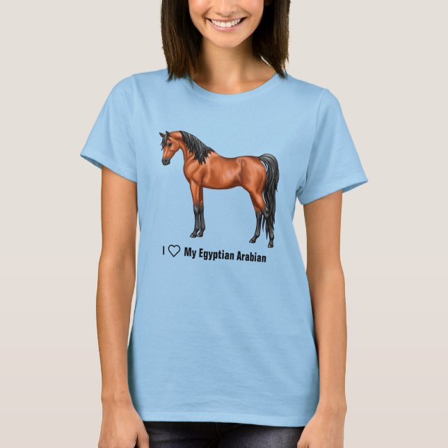 I Liebe Bay ägyptische arabische Pferde T-Shirt (Vorderseite)
