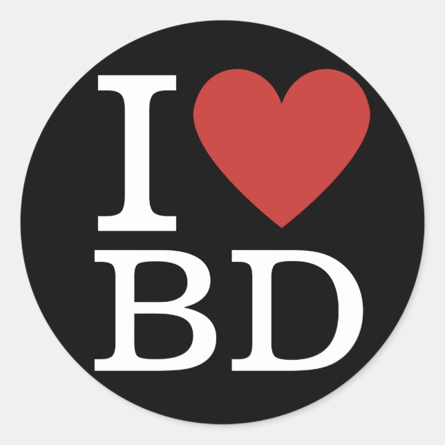 I ❤️ Liebe BD Gebäude Abteilung Mitarbeiter CUSTOM Runder Aufkleber (Vorderseite)