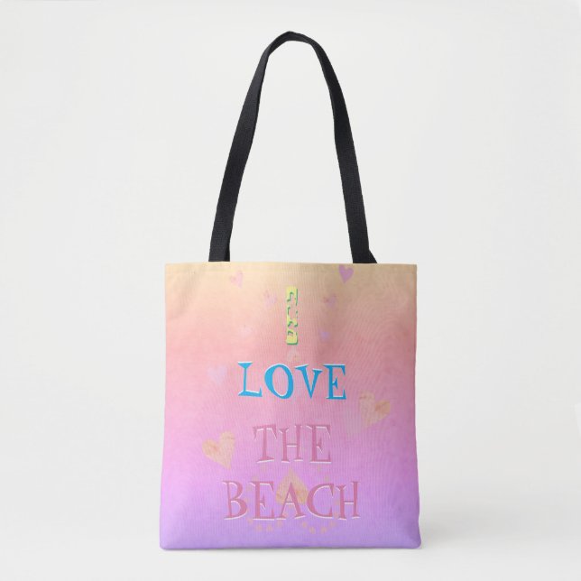 !I Liebe Beach" Sonnenaufgang Tasche (Vorderseite)