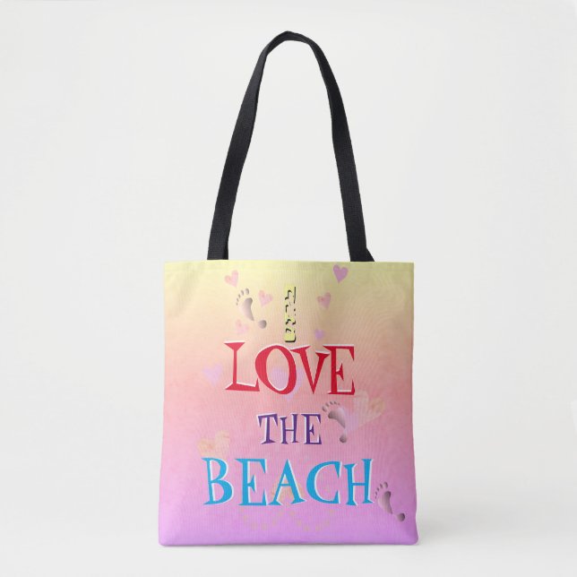 !I Liebe Beach" Sonnenaufgang Tasche (Vorderseite)