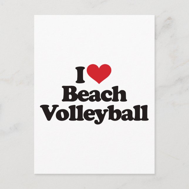 I Liebe Beach Volleyball Postkarte (Vorderseite)