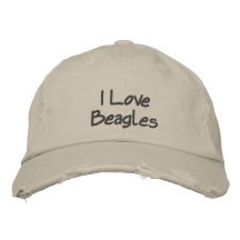 I Liebe Beagels bestickte Baseballkappe