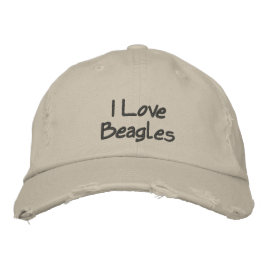 I Liebe Beagels bestickte Baseballkappe