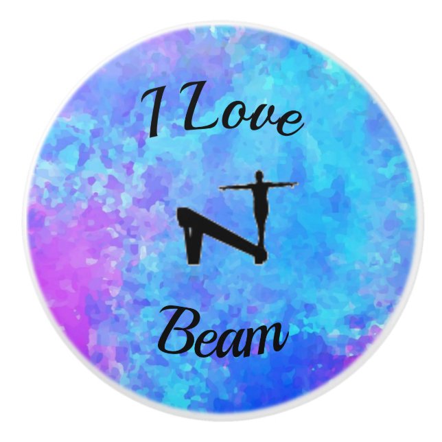 I LIEBE BEAM - GYMNASTICS Keramik Pull Knobs Keramikknauf (Vorderseite)
