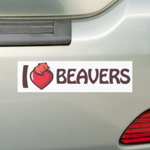 I Liebe Beavers Autoaufkleber
