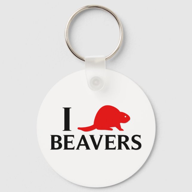 I Liebe Beavers Schlüsselanhänger (Vorderseite)