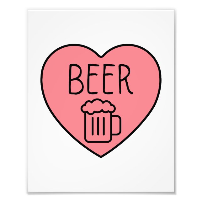 I Liebe Beer Heart Fotodruck (Vorne)