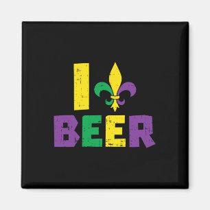 I Liebe Beer Jester Hat Drink Team Fun Mardi Gra Magnet