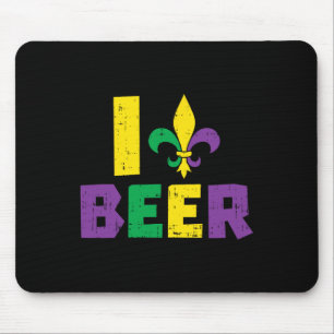 I Liebe Beer Jester Hat Drink Team Fun Mardi Gra Mousepad