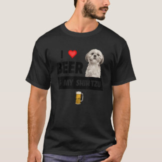 I Liebe Beer und mein schiitischer Tzu Mama Vater  T-Shirt