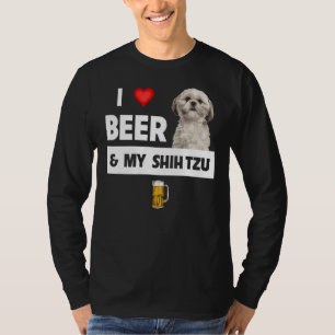 I Liebe Beer und mein schiitischer Tzu Mama Vater  T-Shirt