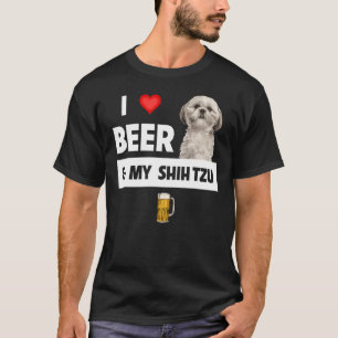 I Liebe Beer und mein schiitischer Tzu Mama Vater T-Shirt