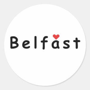 I Liebe Belfast Runder Aufkleber