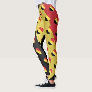 I Liebe Belgien Belgien Flag Herz-Muster Funny Leggings