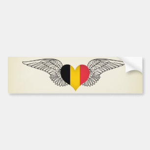 I Liebe Belgien - Flügel Autoaufkleber