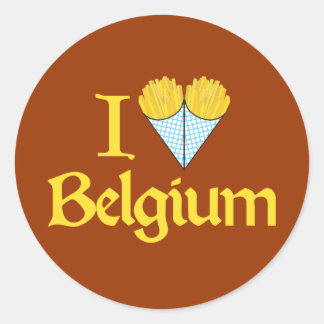 I Liebe Belgien Runder Aufkleber