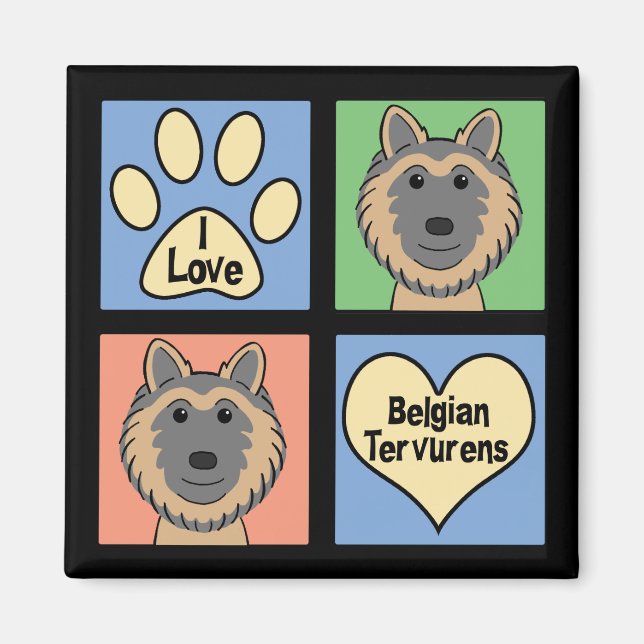I Liebe Belgische Tervurens Magnet (Vorne)