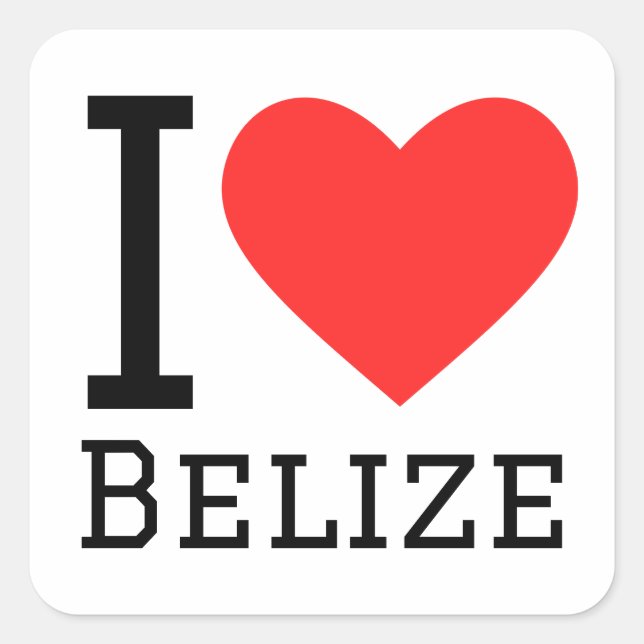 I Liebe belize Quadratischer Aufkleber (Vorderseite)