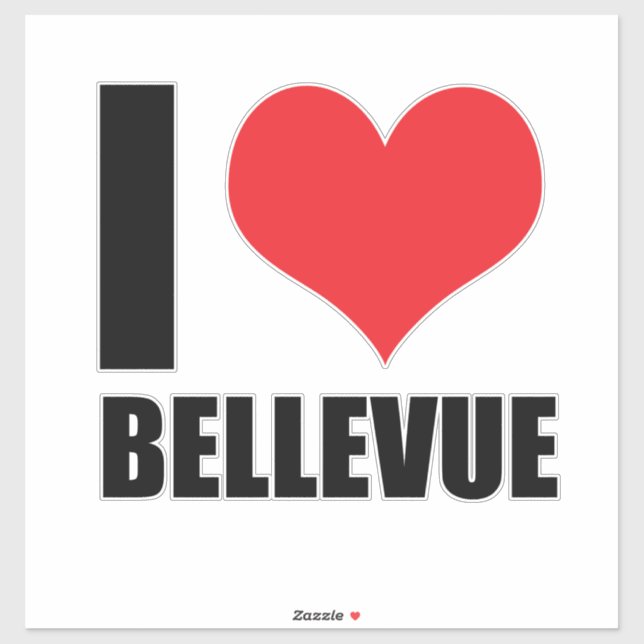 I Liebe Bellevue Aufkleber (Blatt)
