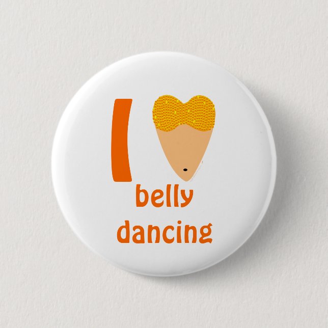 I Liebe Bellydancing Tänzer-Torso (i-Herz) Button (Vorderseite)
