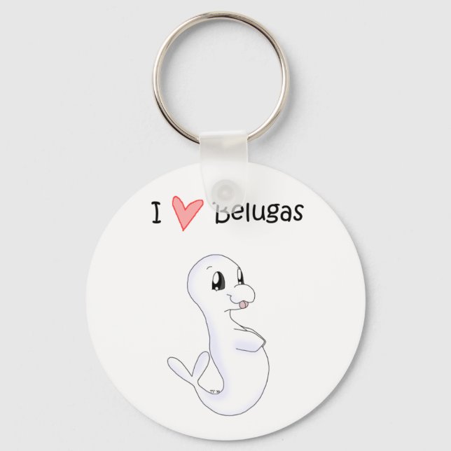 I Liebe Belugas Schlüsselanhänger (Vorderseite)