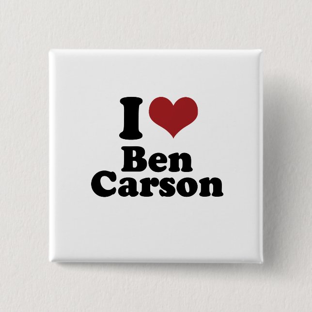 I Liebe Ben Carson für Präsidenten Button (Vorderseite)