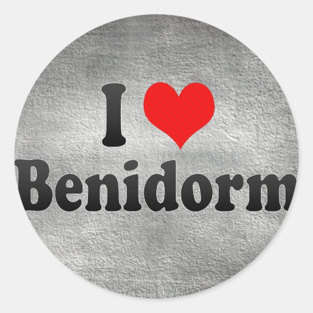 I Liebe Benidorm, Spanien Runder Aufkleber (Vorderseite)