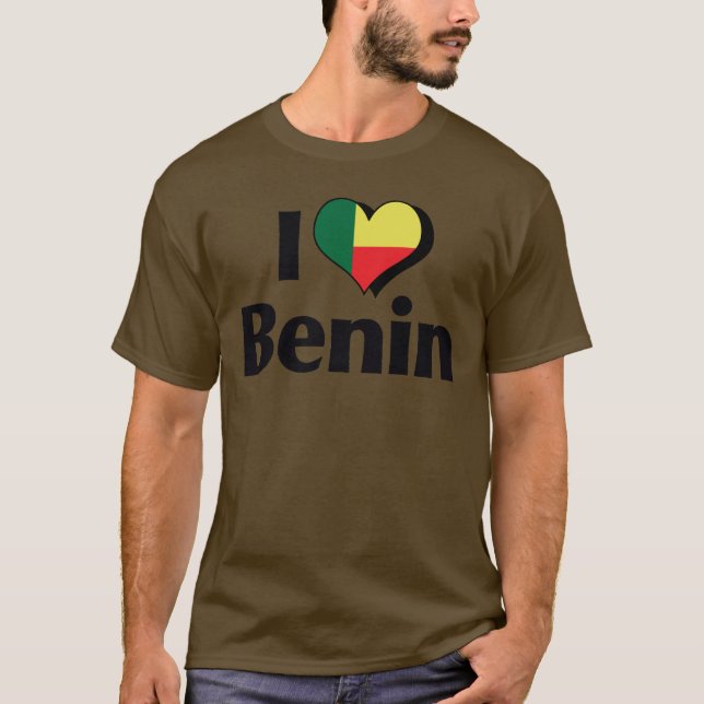 I Liebe Benin Flag T-Shirt (Vorderseite)