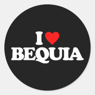 I LIEBE BEQUIA RUNDER AUFKLEBER