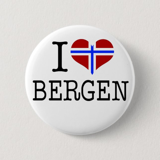 I Liebe Bergen Button (Vorderseite)