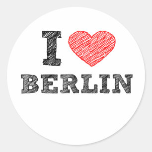 I Liebe Berlin Runder Aufkleber