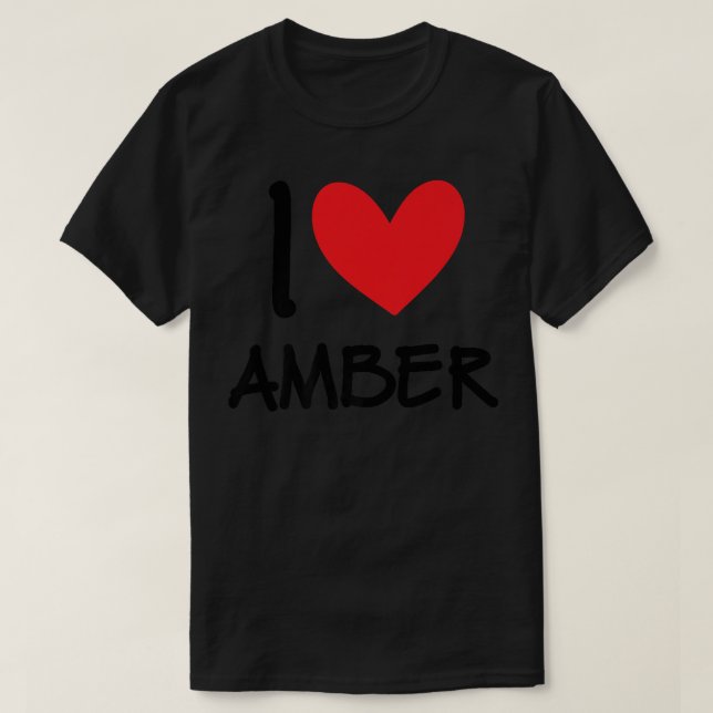 I Liebe Bernstername Personalisiert Girl Beste Fre T-Shirt (Design vorne)